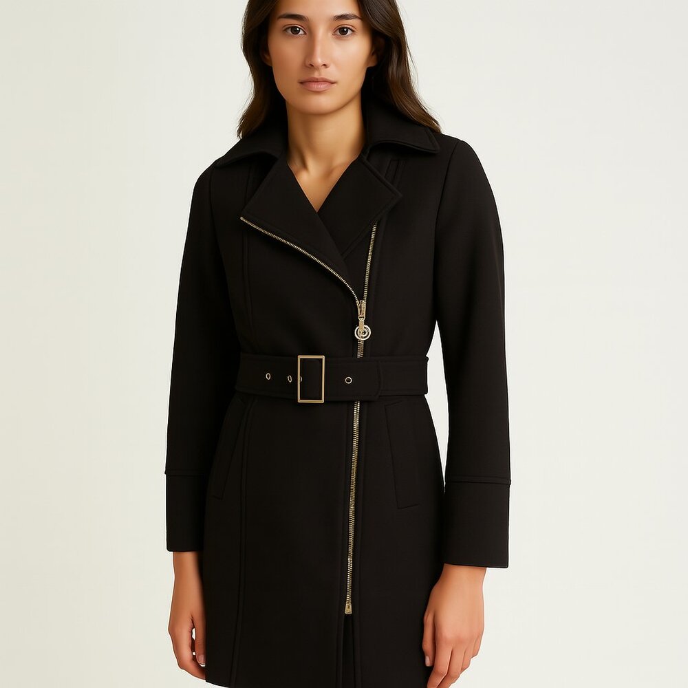 Groggy Wool Belted Coat Y2K– Chic Cold-Weather Classic Size Small